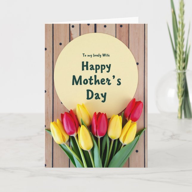 Tarjeta del Día de la Madre Ruby Tulip (Anverso)