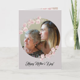 Tarjeta del Día de la Madre Rústica Círculo Floral