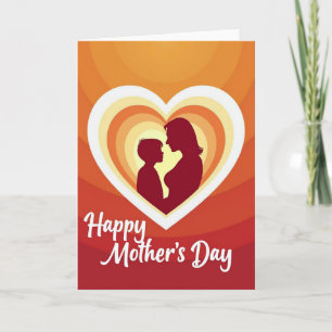 Tarjeta del Día de la Madre Silueta Cálida