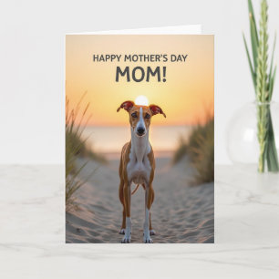 Tarjeta del Día de la Madre Silueta de la Puesta d