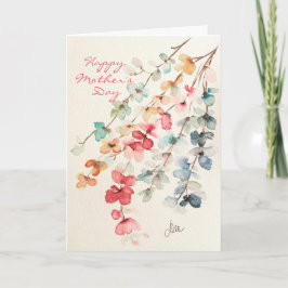 Tarjeta del día de la madre sobre la catarata flor