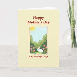 Tarjeta del Día de la Madre soleado para esposa