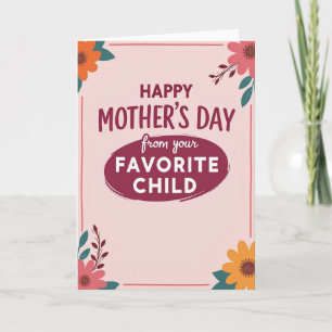 Tarjeta del Día de la Madre Sonrojo Feliz