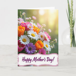 Tarjeta del Día de la Madre Spring Bouquet