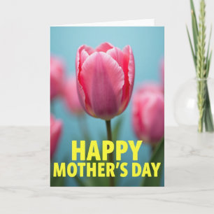 Tarjeta del Día de la Madre Striped Bloom