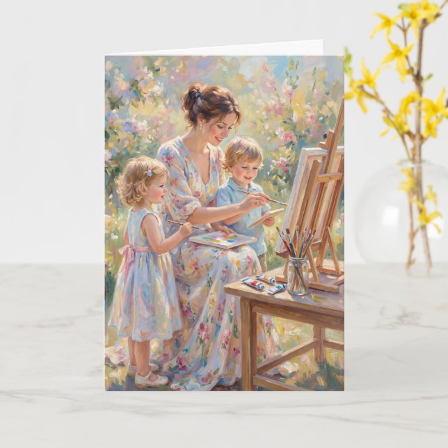 Tarjeta del Día de la Madre Sueña en Grande (flor amarilla)