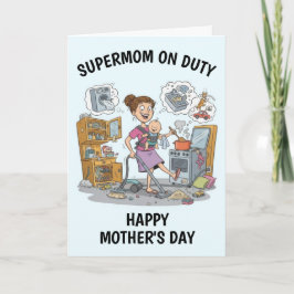 Tarjeta del Día de la Madre Super Mamá