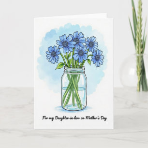 Tarjeta del Día de la Madre Sweet Blue Daisy