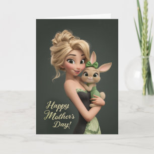 Tarjeta del Día de la Madre Sweet Bunny para Mamá