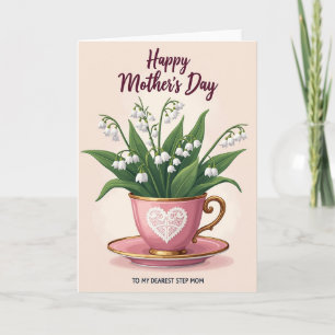 Tarjeta del Día de la Madre Sweet Pink Teacup