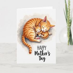 Tarjeta del Día de la Madre Tabby Love
