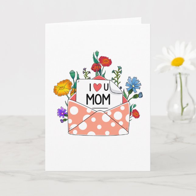 Tarjeta del Día de la Madre Te Amo Mamá (Planta pequeña)