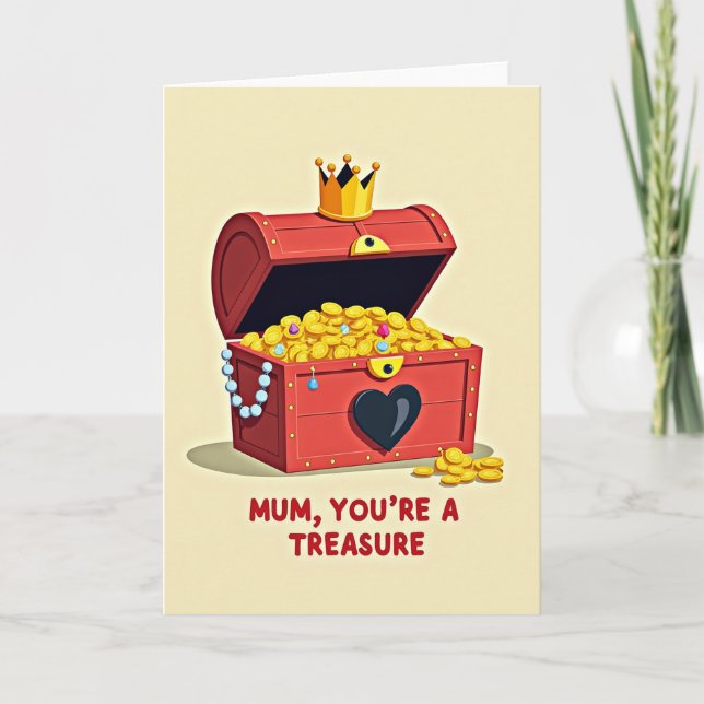 Tarjeta del Día de la Madre Tesoro Mamá (Anverso)
