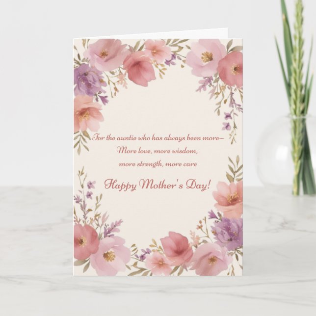 Tarjeta del Día de la Madre Tía (Anverso)