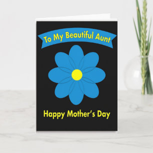 Tarjeta del Día de la Madre Tía Floral Azure