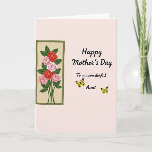 Tarjeta del Día de la Madre Tía Sonrojada