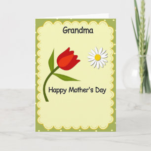 Tarjeta del Día de la Madre Tulipán Abuela