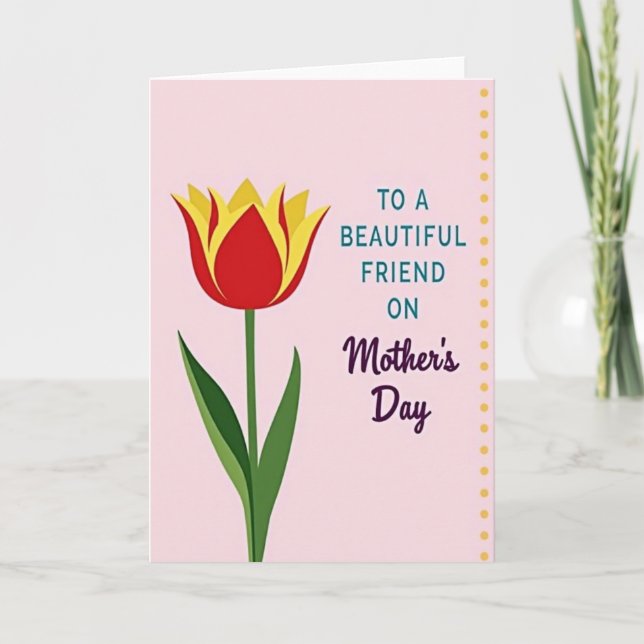 Tarjeta del Día de la Madre Tulipán de Sol (Anverso)