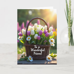 Tarjeta del Día de la Madre Tulipanes Lavanda