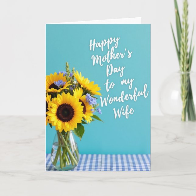 Tarjeta del Día de la Madre Turquesa (Anverso)