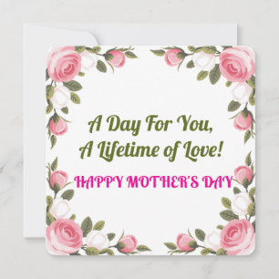 Tarjeta del Día de la Madre - ¡Un día para ti!