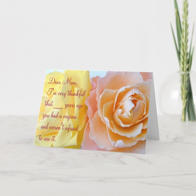 Tarjeta del Día de la Madre - Vagina (Anverso)