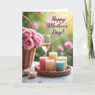 Tarjeta del Día de la Madre Velas de Pastel