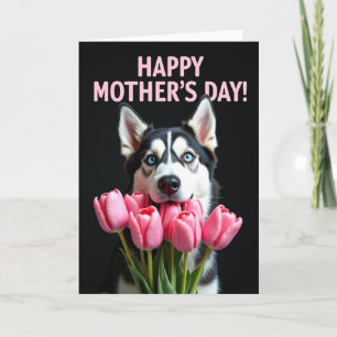 Tarjeta del Día de la Madre Velvet Tulip Dog
