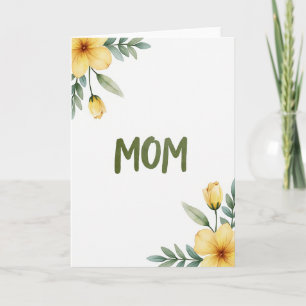 Tarjeta del Día de la Madre Verde Oliva Mamá