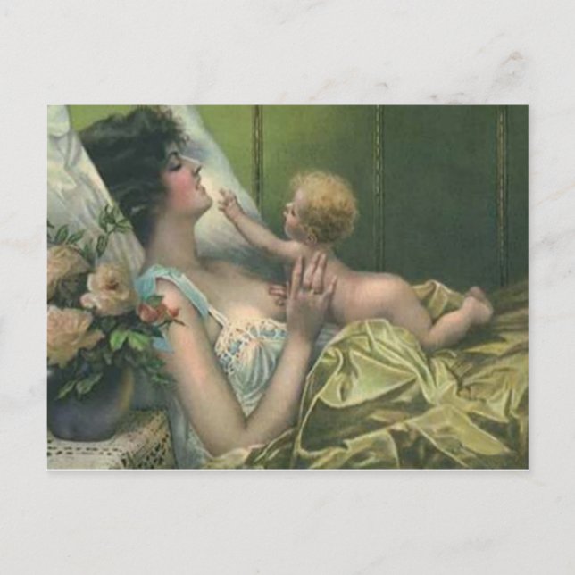 Tarjeta del Día de la Madre victoriana para madre  (Anverso)