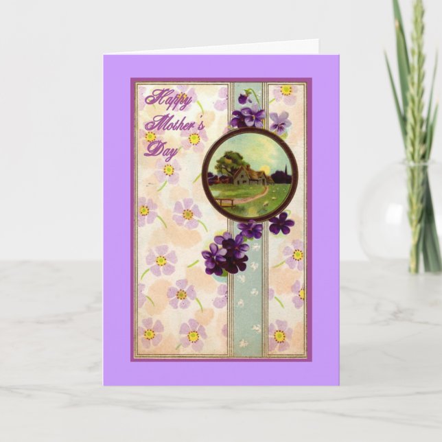 Tarjeta del Día de la Madre Vintage (Anverso)