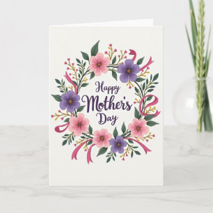 Tarjeta del Día de la Madre Violet Feliz