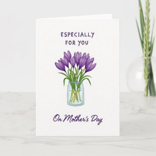 Tarjeta del Día de la Madre Violeta