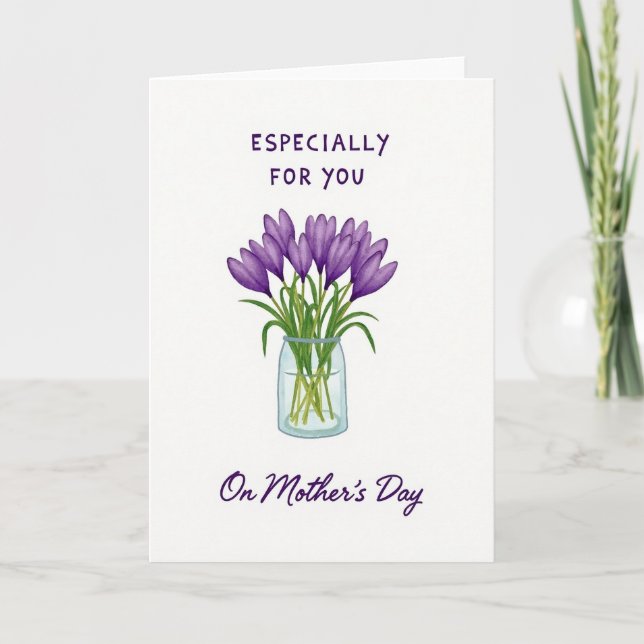 Tarjeta del Día de la Madre Violeta (Anverso)