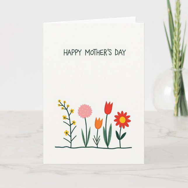 Tarjeta del Día de la Madre Vivid Flora (Anverso)