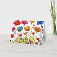 Tarjeta del Día de la Madre Vivid Poppy Panorama