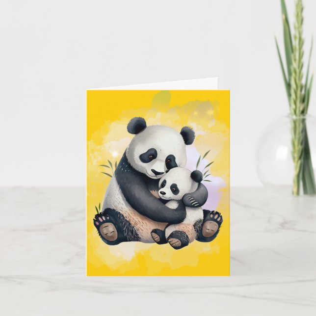 Tarjeta del día de la madre y del bebé panda (Anverso)