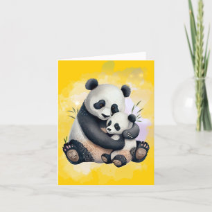 Tarjeta del día de la madre y del bebé panda