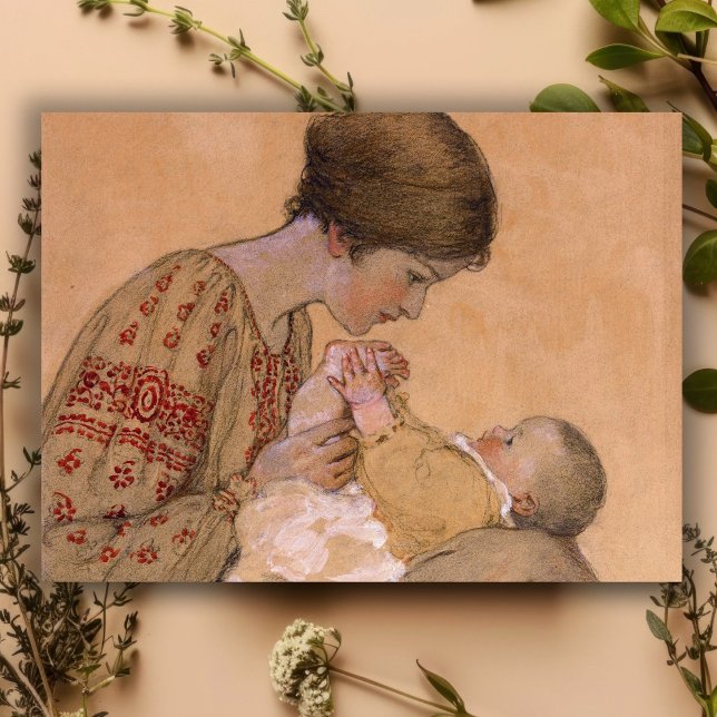 Tarjeta del día de la madre y el bebé de la vieja  (Subido por el creador)