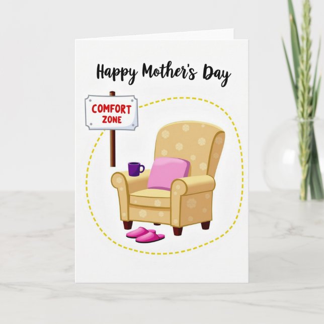 Tarjeta del Día de la Madre Zona de Comfort Dulce (Anverso)