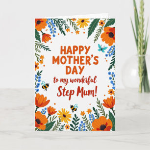 Tarjeta del Día de la Mamá con Paso Floral