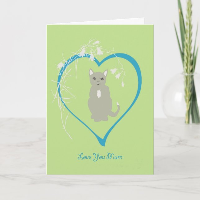 Tarjeta del día de la mamá del gato (Anverso)