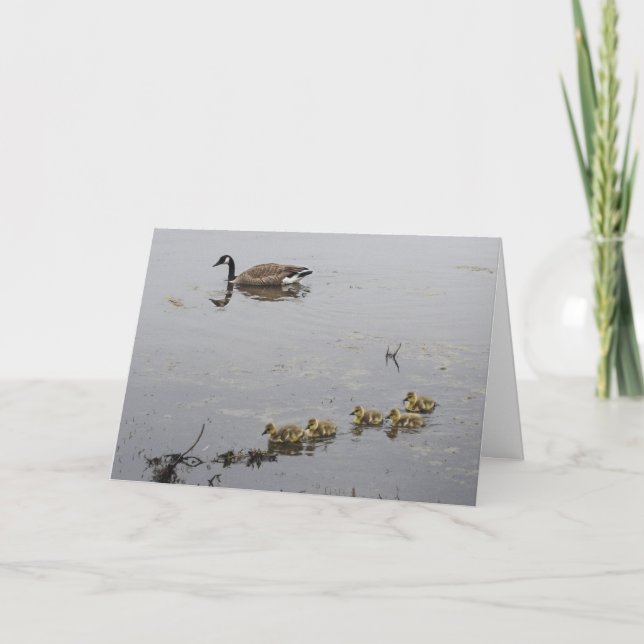 Tarjeta del día de la mamá ganso y de madre de los (Anverso)