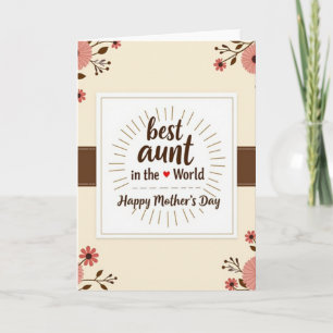 Tarjeta del Día de la Mejor Tía Floral