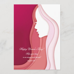 Tarjeta del Día de la Mujer de Perfil Femenino