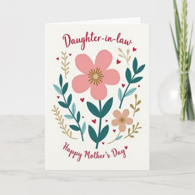 Tarjeta del Día de la Nuera Floral (Anverso)