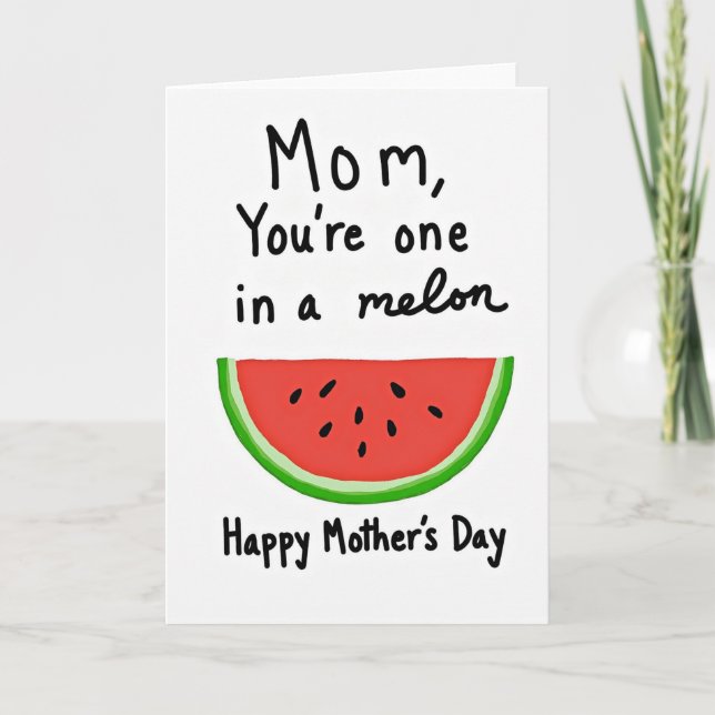Tarjeta del Día de la Sandía de Mamá Querida (Anverso)