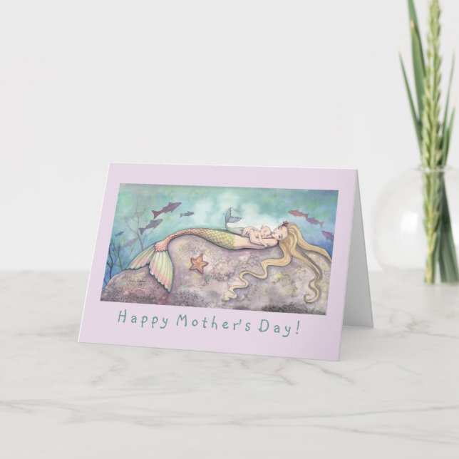 Tarjeta del día de la sirena y de madre del bebé (Anverso)