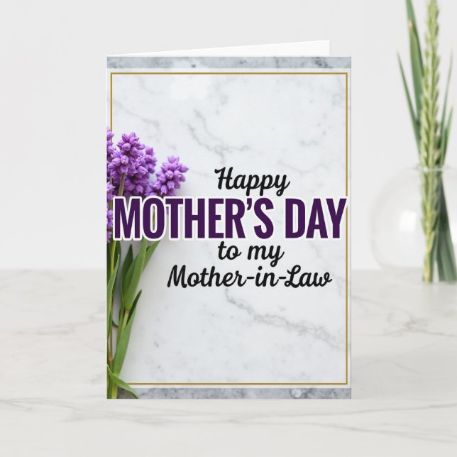 Tarjeta del Día de la Suegra Elegante (Anverso)