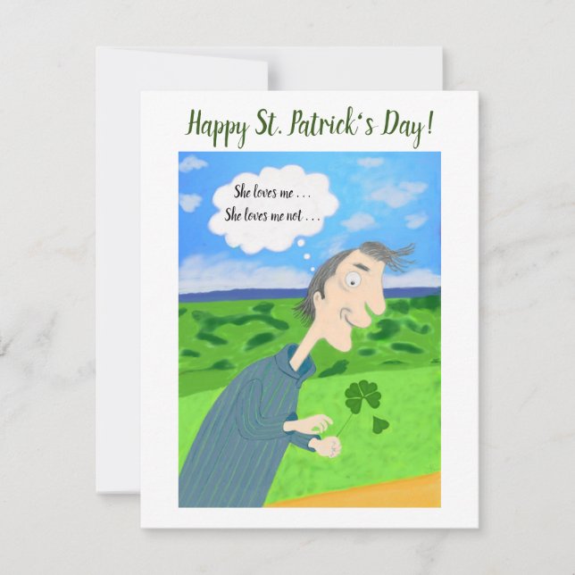Tarjeta del Día de la Suerte de Irlanda de San Pat (Anverso)